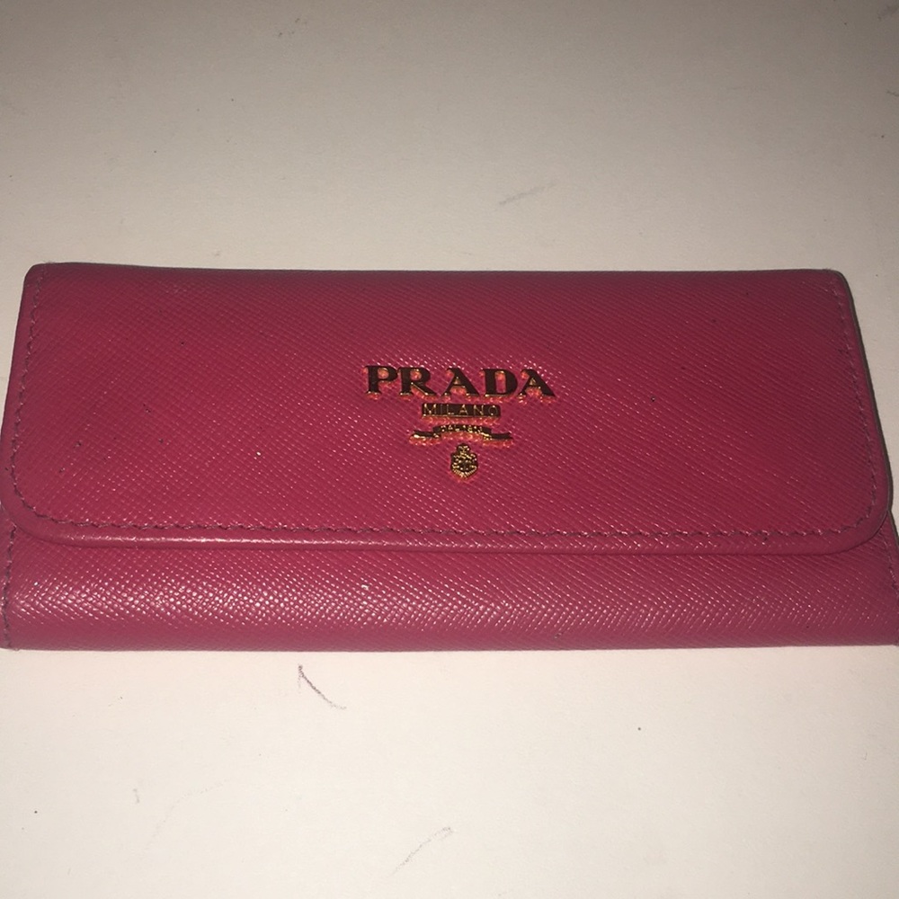 Prada wallet key ring holder